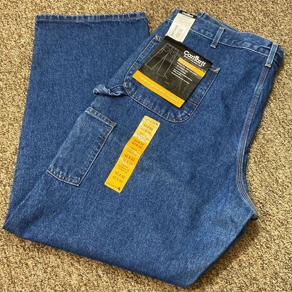 Carhartt Jeans Vintage Original Dungaree Fit Double Front Size 42X32 Men Jeans - Picture 1 of 9